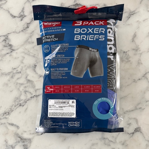 Wrangler 3-Pack Performance Boxer Briefs - Blue and Gray - Picture 2 of 2